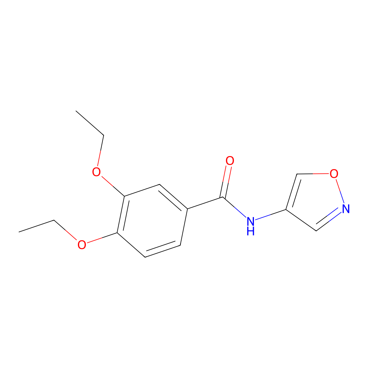 3,4-diethoxy-N-(isoxazol-4-yl)benzamide molecular structure, CAS 1396758-59-0