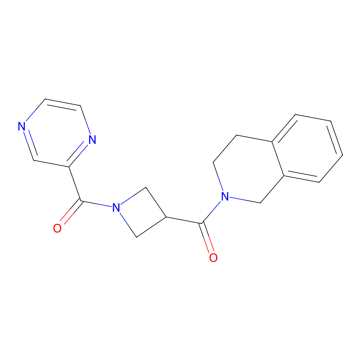 (3,4-dihydroisoquinolin-2(1H)-yl)(1-(pyrazine-2-carbonyl)azetidin-3-yl)methanone molecular structure, CAS 1396758-68-1