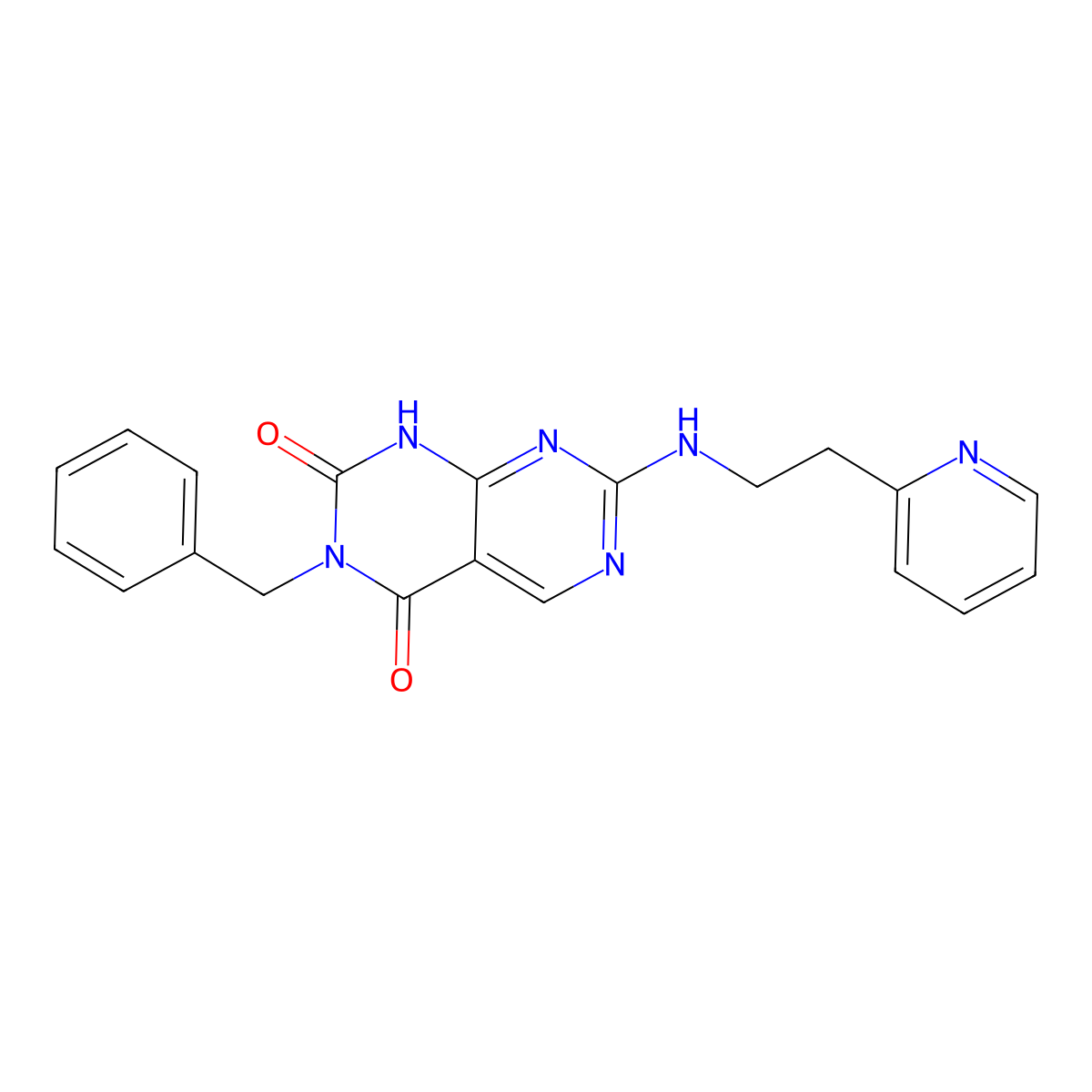 3-benzyl-7-[(2-pyridin-2-ylethyl)amino]pyrimido[4,5-d]pyrimidine-2,4(1H,3H)-dione molecular structure, CAS 1396758-74-9