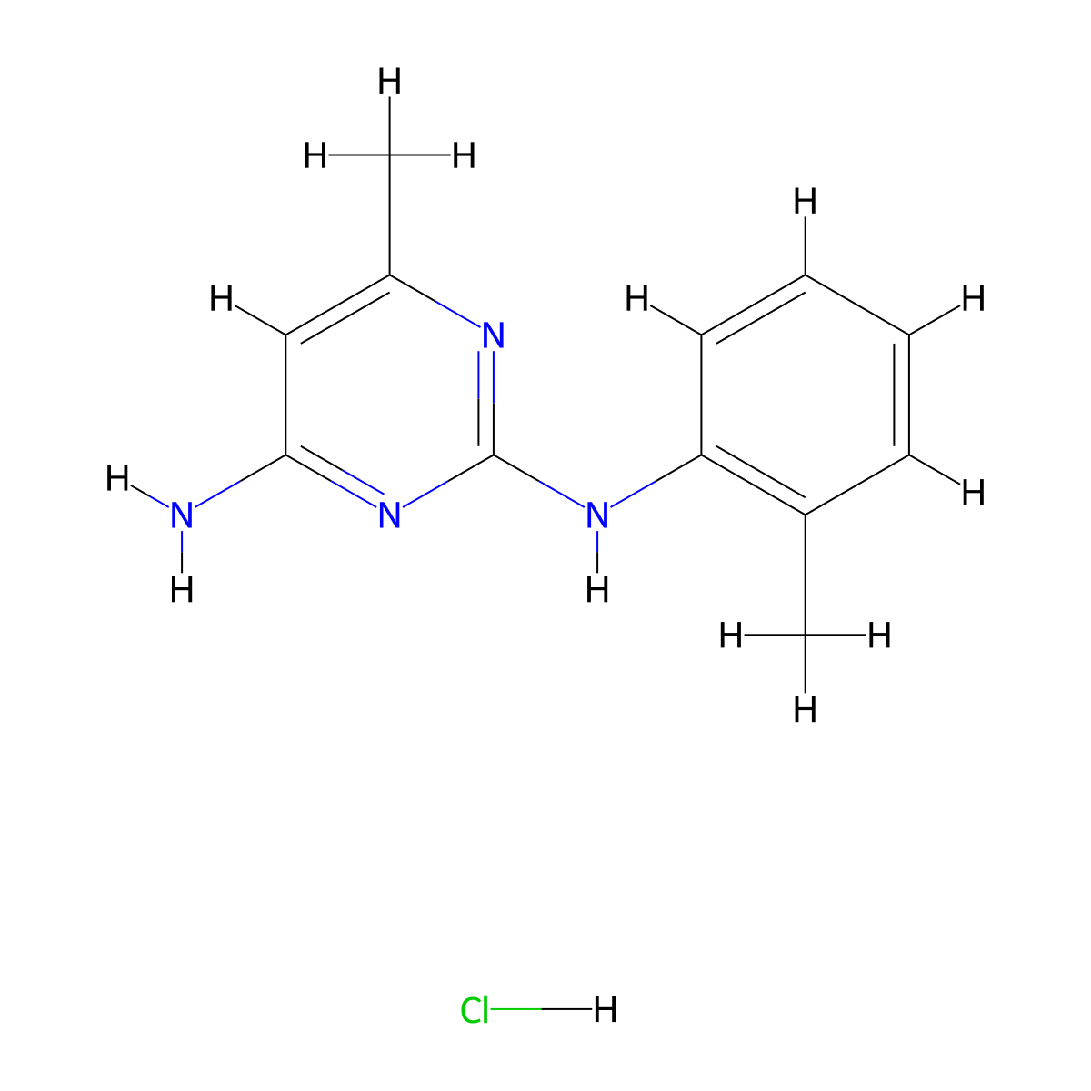6-methyl-N2-(o-tolyl)pyrimidine-2,4-diamine hydrochloride molecular structure, CAS 1396758-76-1