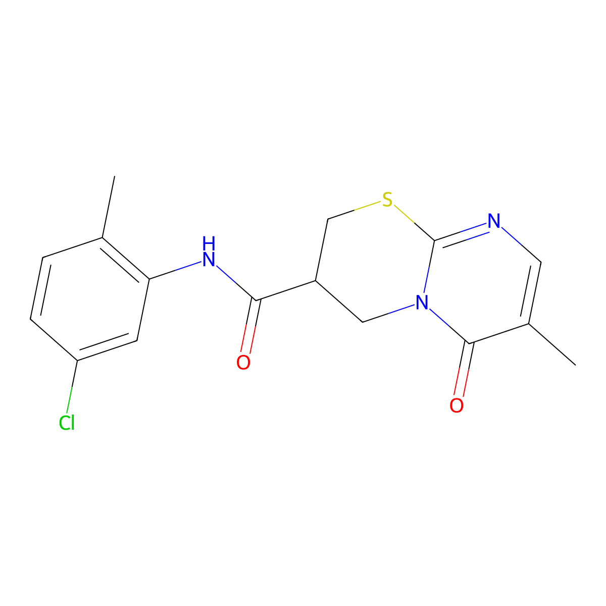 N-(5-chloro-2-methylphenyl)-7-methyl-6-oxo-2,3,4,6-tetrahydropyrimido[2,1-b][1,3]thiazine-3-carboxamide molecular structure, CAS 1396758-81-8
