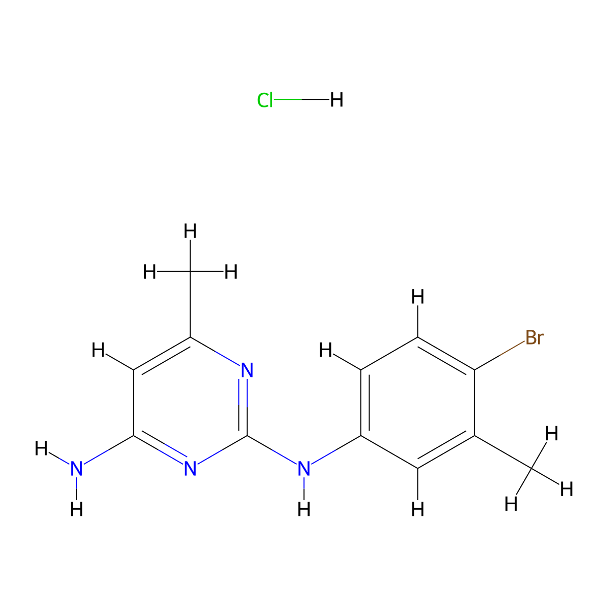 N2-(4-bromo-3-methylphenyl)-6-methylpyrimidine-2,4-diamine hydrochloride molecular structure, CAS 1396758-83-0