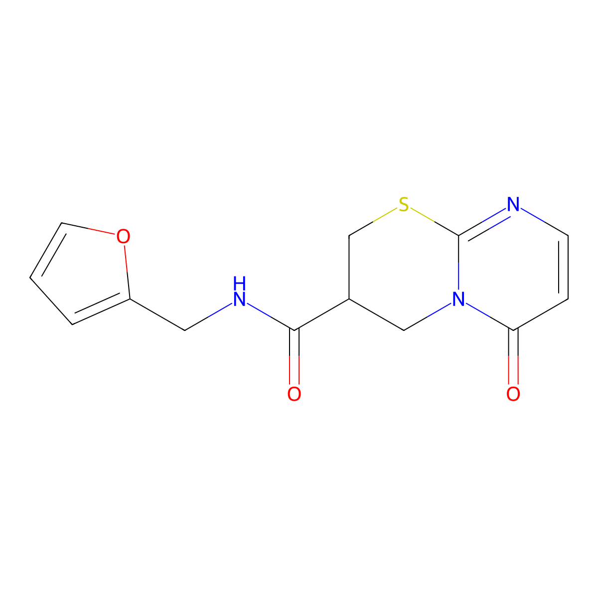 N-(furan-2-ylmethyl)-6-oxo-2,3,4,6-tetrahydropyrimido[2,1-b][1,3]thiazine-3-carboxamide molecular structure, CAS 1396759-06-0