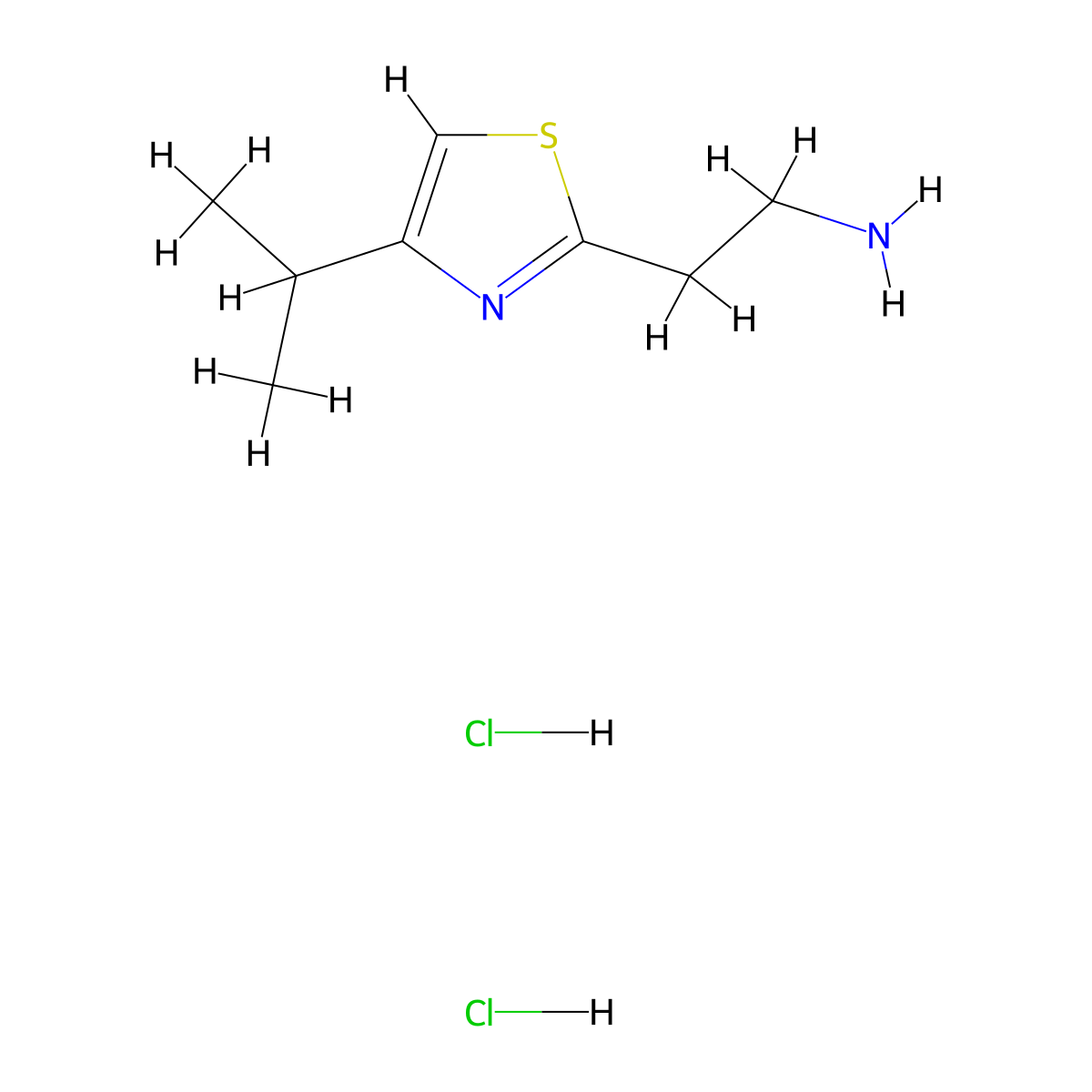 [2-(4-Isopropyl-1,3-thiazol-2-yl)ethyl]amine dihydrochloride molecular structure, CAS 1396759-29-7