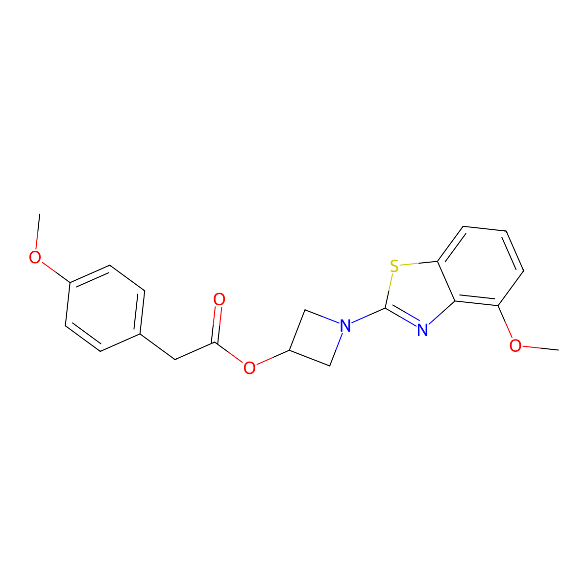 1-(4-Methoxybenzo[d]thiazol-2-yl)azetidin-3-yl 2-(4-methoxyphenyl)acetate molecular structure, CAS 1396759-52-6
