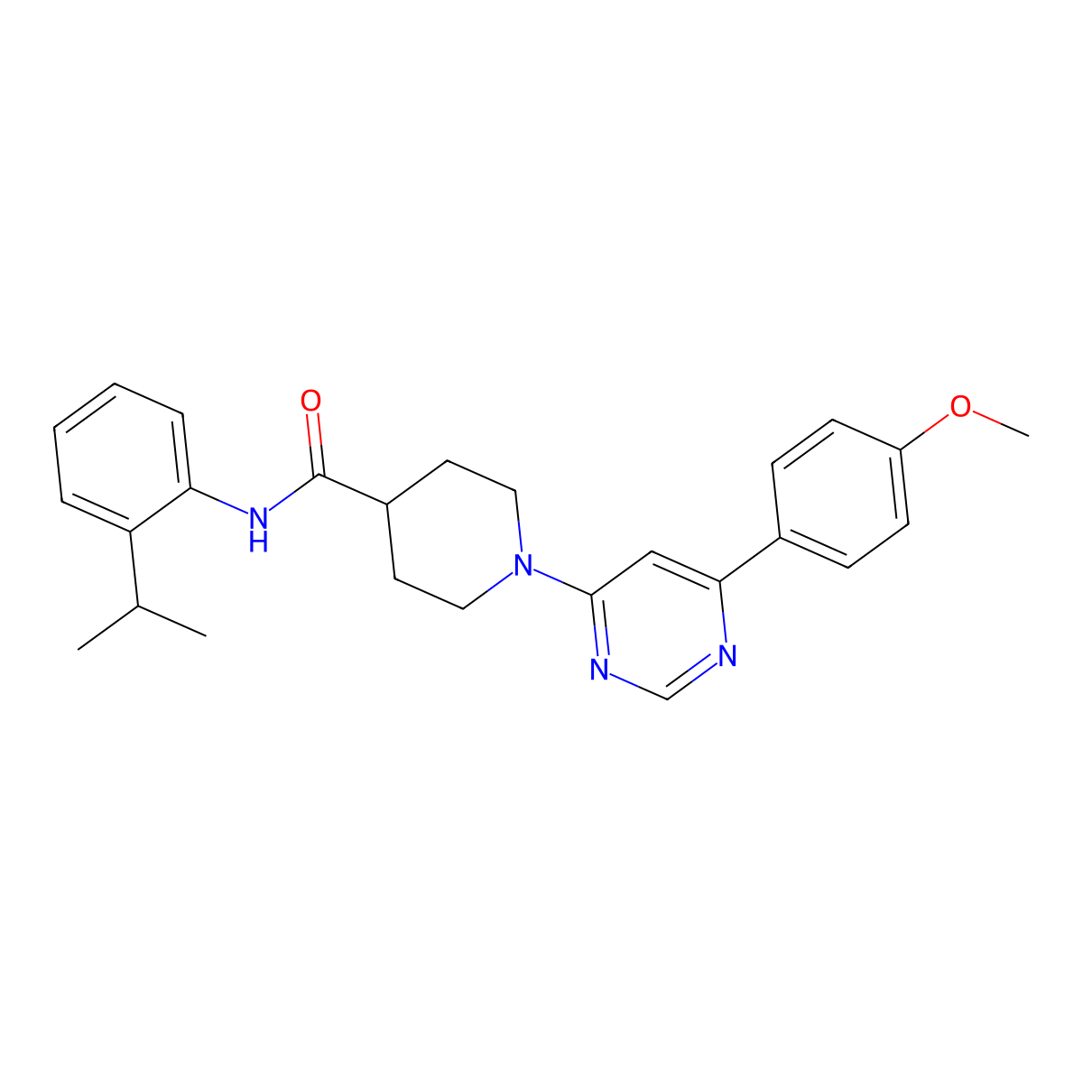 N-(2-isopropylphenyl)-1-(6-(4-methoxyphenyl)pyrimidin-4-yl)piperidine-4-carboxamide molecular structure, CAS 1396759-56-0