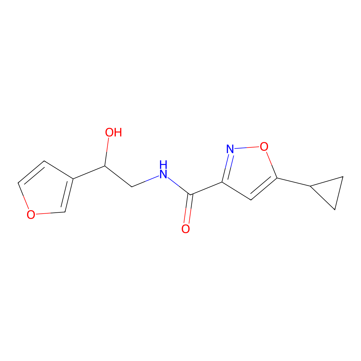 5-cyclopropyl-N-(2-(furan-3-yl)-2-hydroxyethyl)isoxazole-3-carboxamide molecular structure, CAS 1396759-58-2