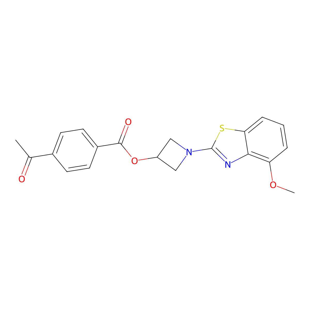 1-(4-Methoxybenzo[d]thiazol-2-yl)azetidin-3-yl 4-acetylbenzoate molecular structure, CAS 1396759-61-7