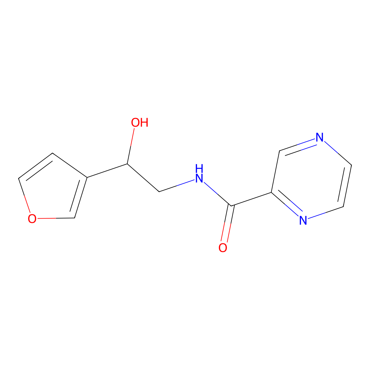 N-[2-(furan-3-yl)-2-hydroxyethyl]pyrazine-2-carboxamide molecular structure, CAS 1396759-62-8