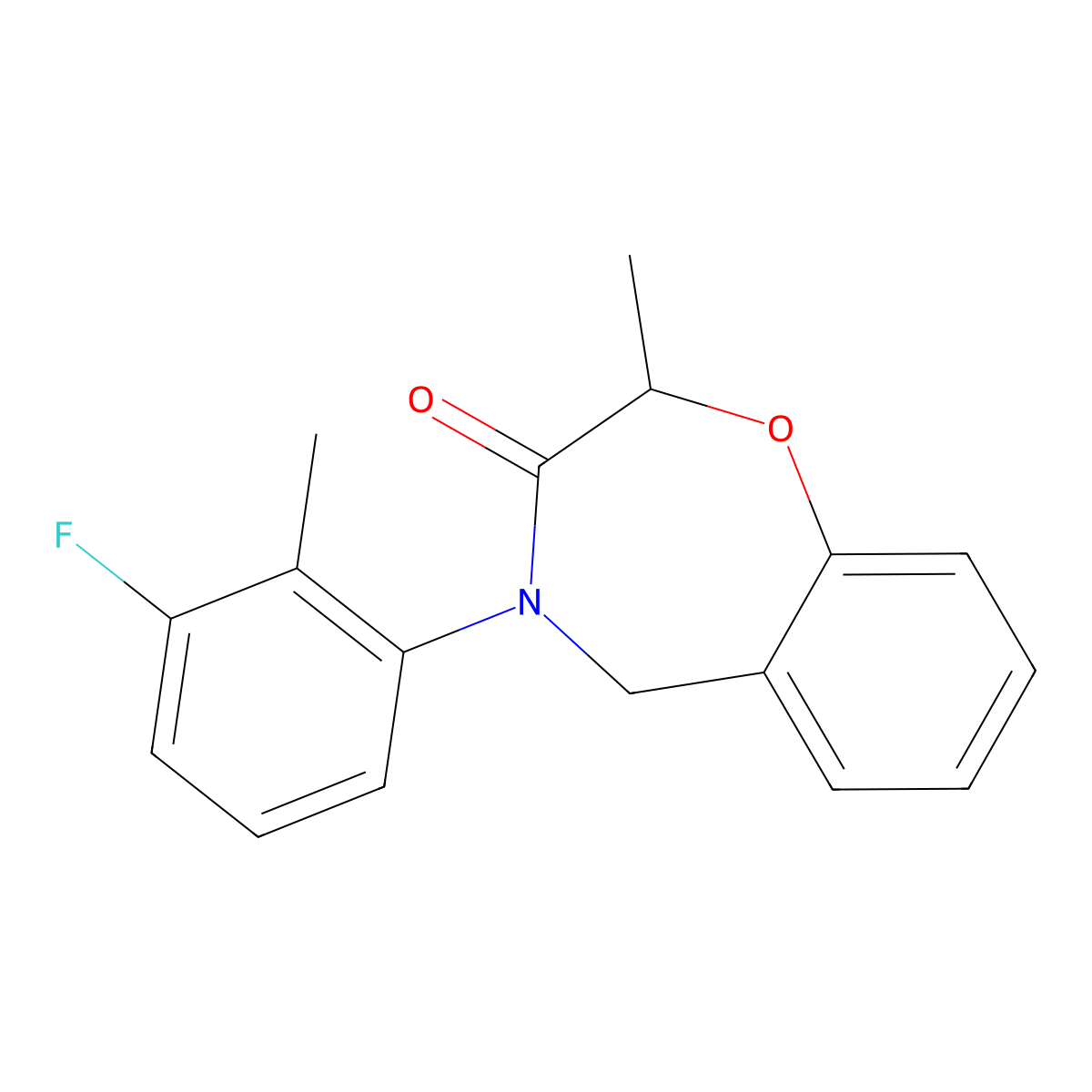 4-(3-fluoro-2-methylphenyl)-2-methyl-4,5-dihydro-1,4-benzoxazepin-3(2H)-one molecular structure, CAS 1396759-65-1