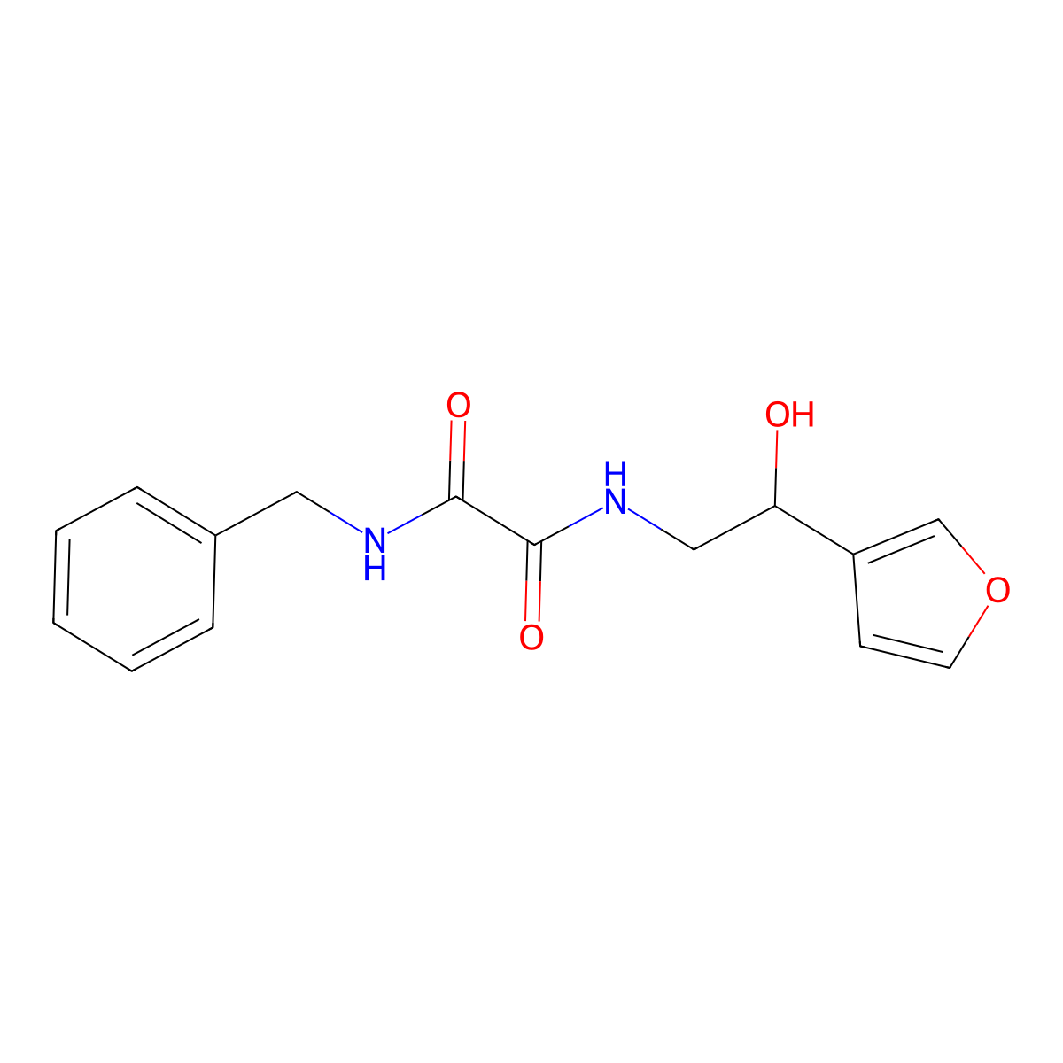 N1-benzyl-N2-(2-(furan-3-yl)-2-hydroxyethyl)oxalamide molecular structure, CAS 1396759-70-8