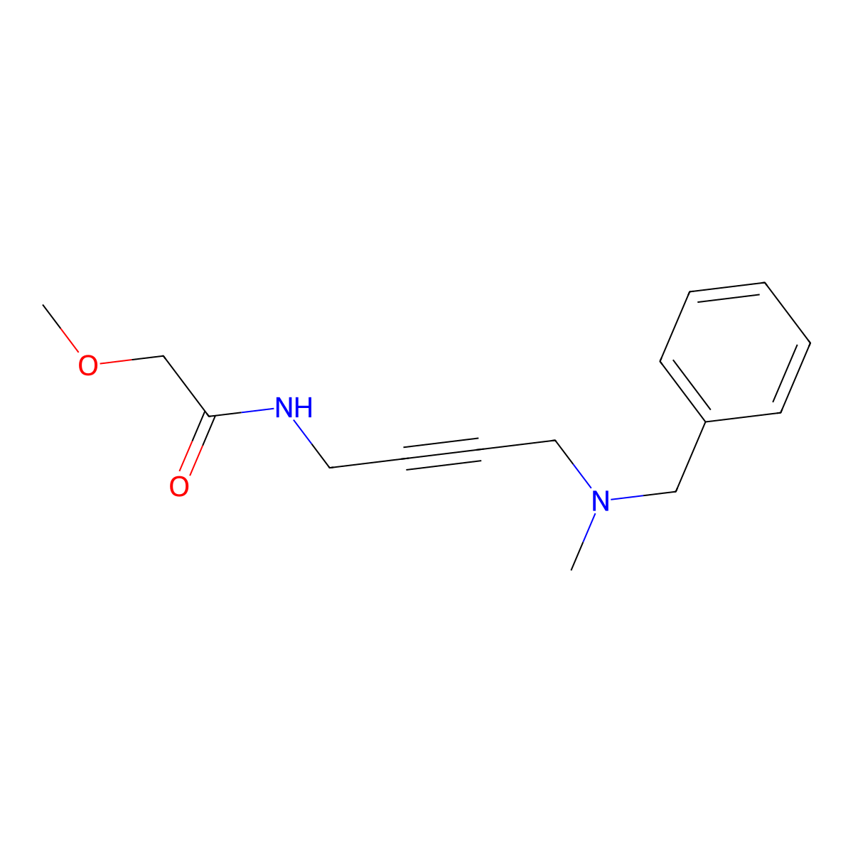 N-(4-(benzyl(methyl)amino)but-2-yn-1-yl)-2-methoxyacetamide molecular structure, CAS 1396759-75-3