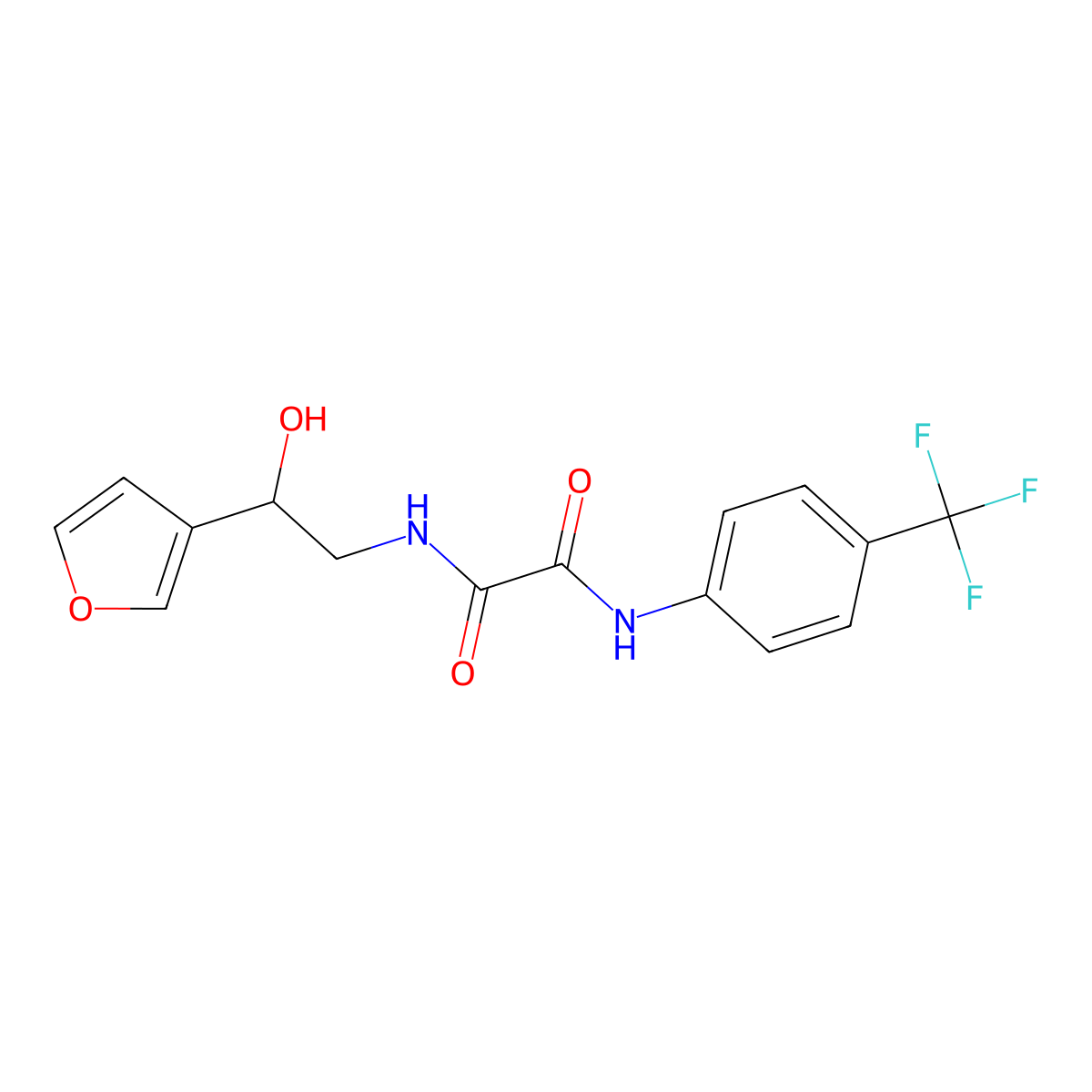 N1-(2-(furan-3-yl)-2-hydroxyethyl)-N2-(4-(trifluoromethyl)phenyl)oxalamide molecular structure, CAS 1396759-77-5