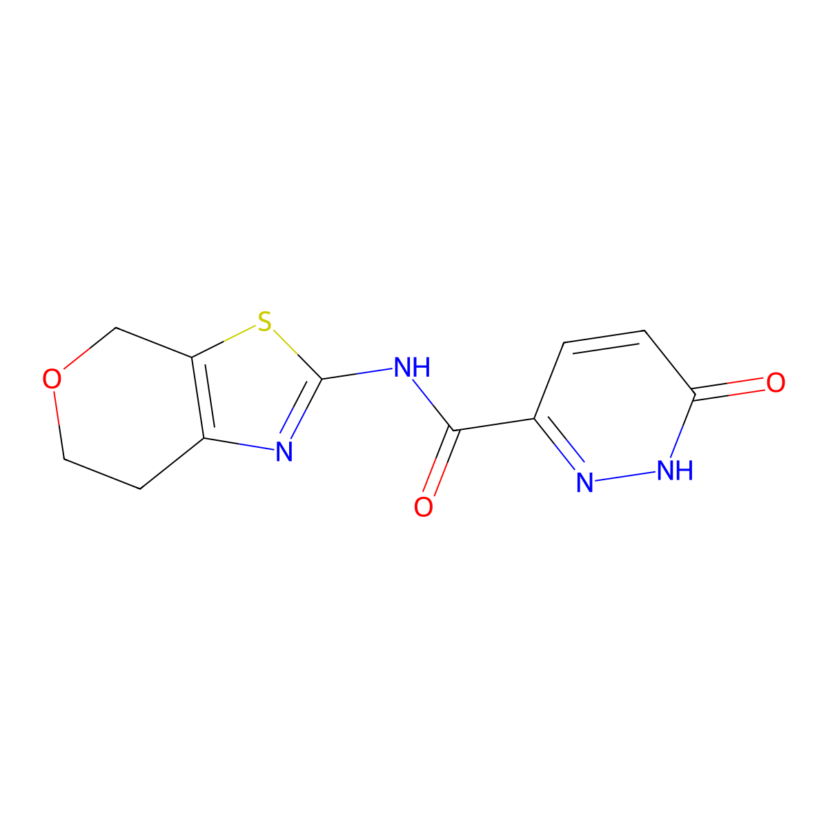 6-oxo-N-{4H,6H,7H-pyrano[4,3-d][1,3]thiazol-2-yl}-1,6-dihydropyridazine-3-carboxamide molecular structure, CAS 1396759-78-6