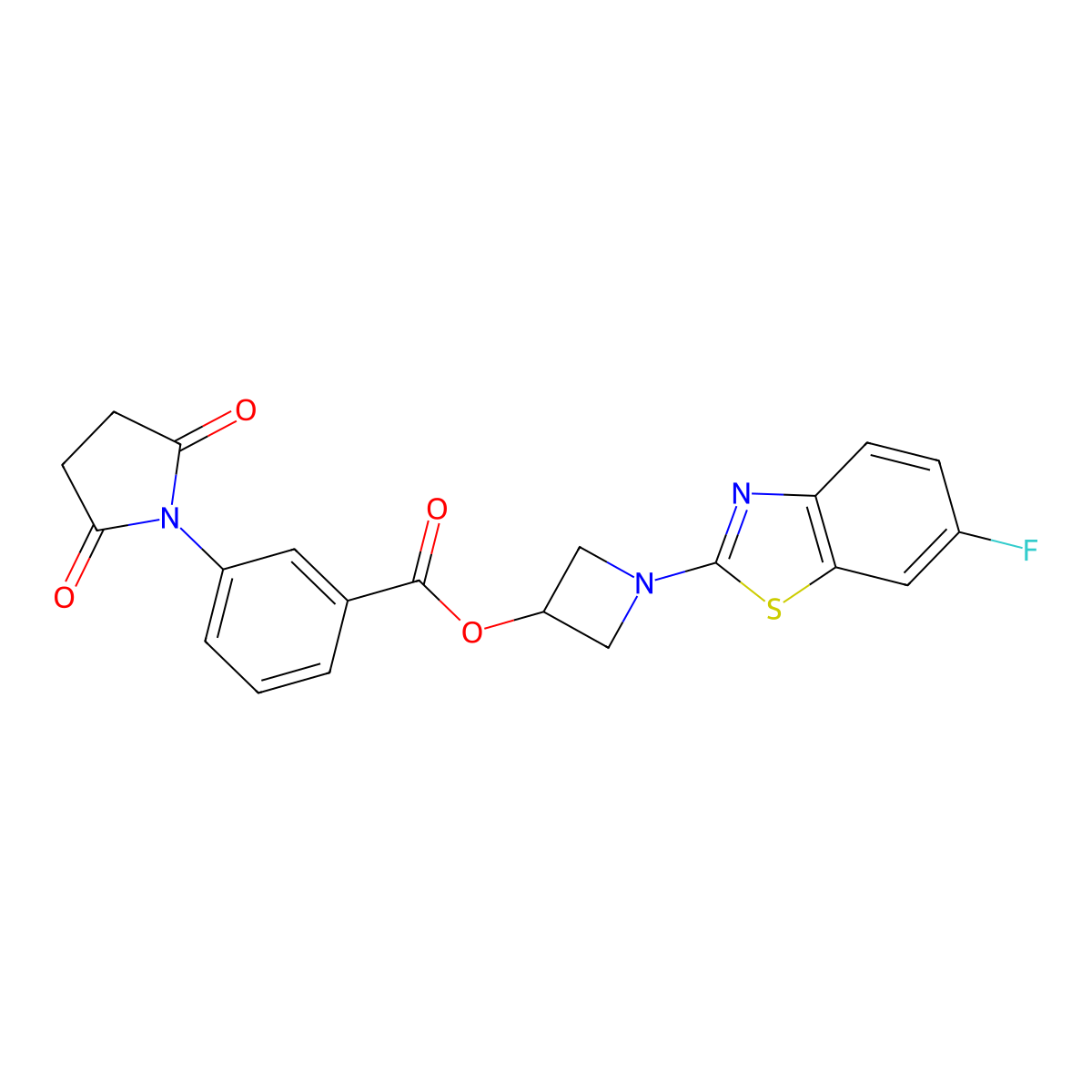 1-(6-Fluorobenzo[d]thiazol-2-yl)azetidin-3-yl 3-(2,5-dioxopyrrolidin-1-yl)benzoate molecular structure, CAS 1396759-81-1