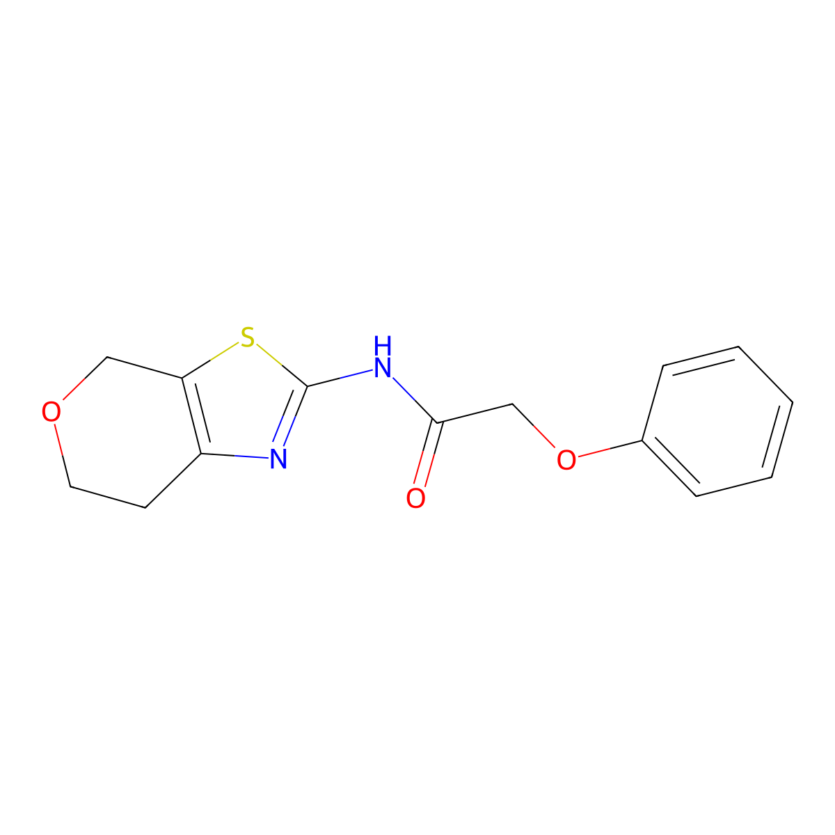 N-(6,7-dihydro-4H-pyrano[4,3-d]thiazol-2-yl)-2-phenoxyacetamide molecular structure, CAS 1396759-84-4