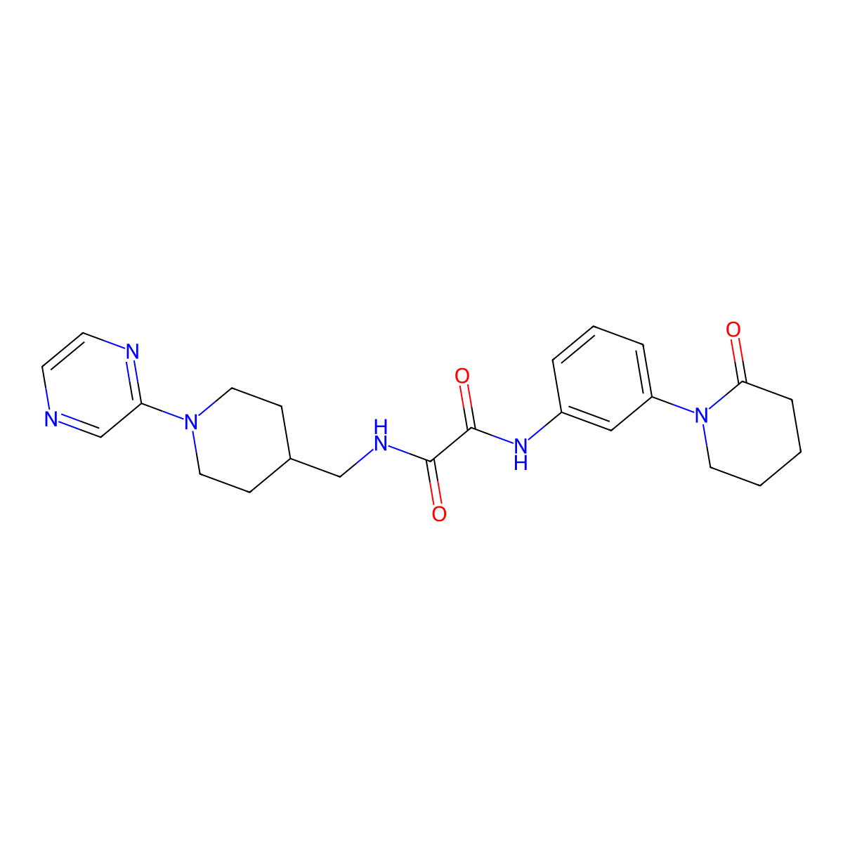 N1-(3-(2-oxopiperidin-1-yl)phenyl)-N2-((1-(pyrazin-2-yl)piperidin-4-yl)methyl)oxalamide molecular structure, CAS 1396759-88-8
