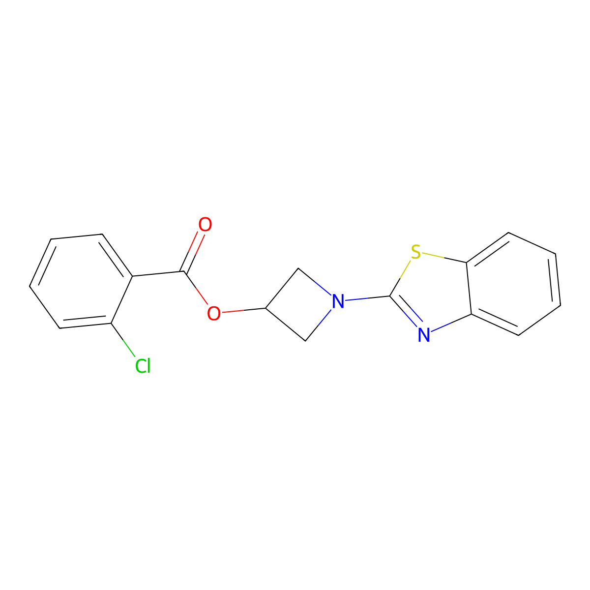 1-(Benzo[d]thiazol-2-yl)azetidin-3-yl 2-chlorobenzoate molecular structure, CAS 1396759-93-5