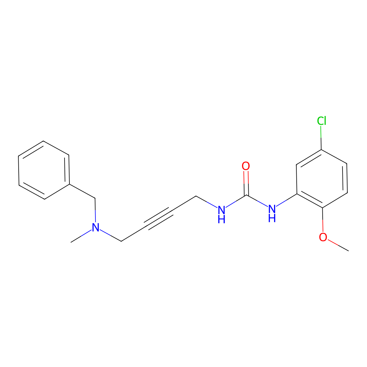 1-{4-[Benzyl(methyl)amino]but-2-yn-1-yl}-3-(5-chloro-2-methoxyphenyl)urea molecular structure, CAS 1396760-01-2