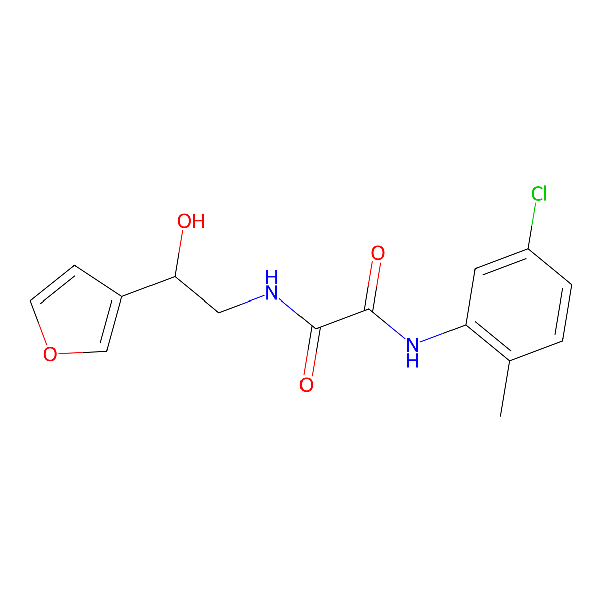 N1-(5-chloro-2-methylphenyl)-N2-(2-(furan-3-yl)-2-hydroxyethyl)oxalamide molecular structure, CAS 1396760-02-3