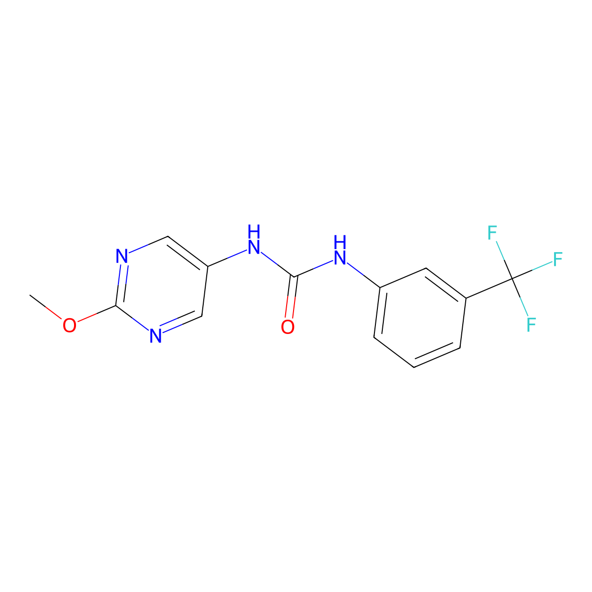 1-(2-Methoxypyrimidin-5-yl)-3-(3-(trifluoromethyl)phenyl)urea molecular structure, CAS 1396760-15-8
