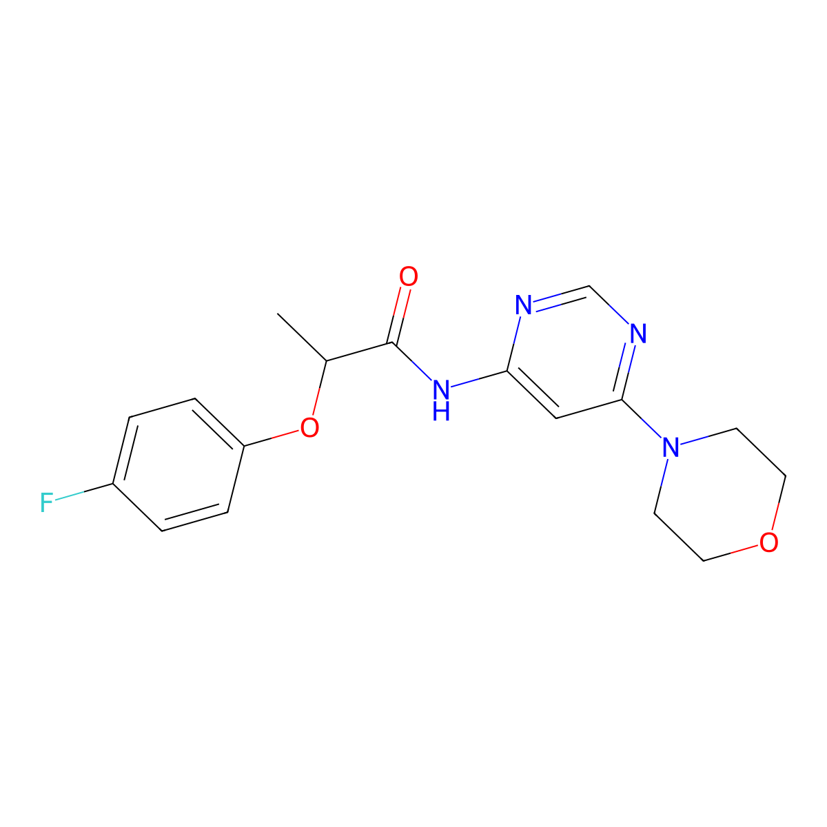 2-(4-fluorophenoxy)-N-(6-morpholinopyrimidin-4-yl)propanamide molecular structure, CAS 1396760-21-6
