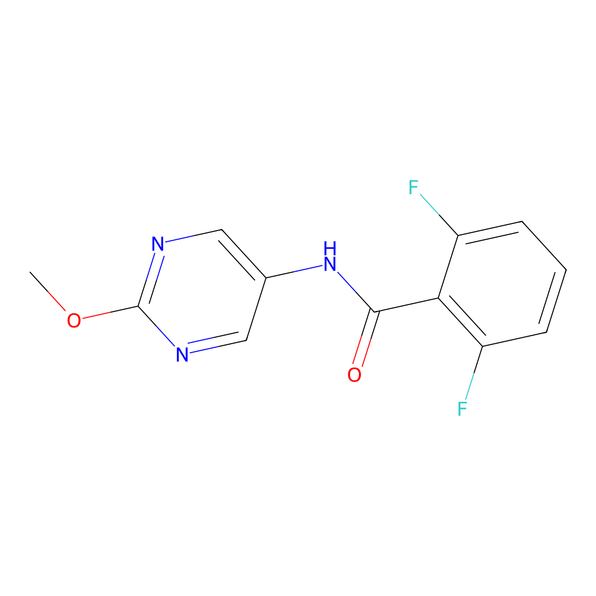 2,6-difluoro-N-(2-methoxypyrimidin-5-yl)benzamide molecular structure, CAS 1396760-25-0