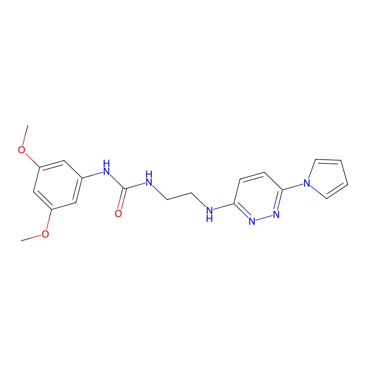 1-(2-((6-(1H-pyrrol-1-yl)pyridazin-3-yl)amino)ethyl)-3-(3,5-dimethoxyphenyl)urea molecular structure, CAS 1396760-40-9