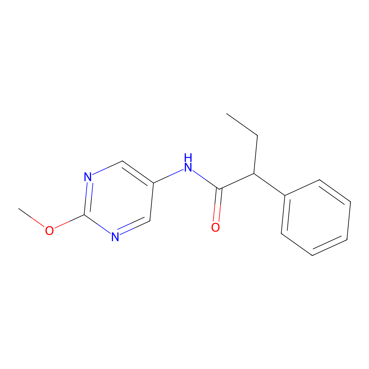 N-(2-methoxypyrimidin-5-yl)-2-phenylbutanamide molecular structure, CAS 1396760-42-1