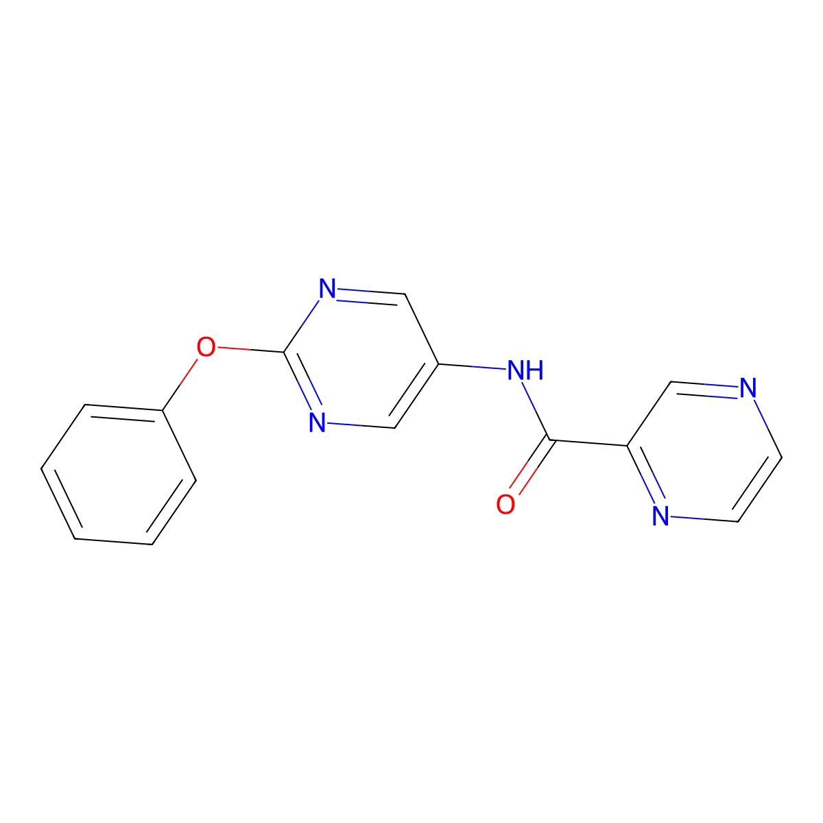 N-(2-phenoxypyrimidin-5-yl)pyrazine-2-carboxamide molecular structure, CAS 1396760-49-8