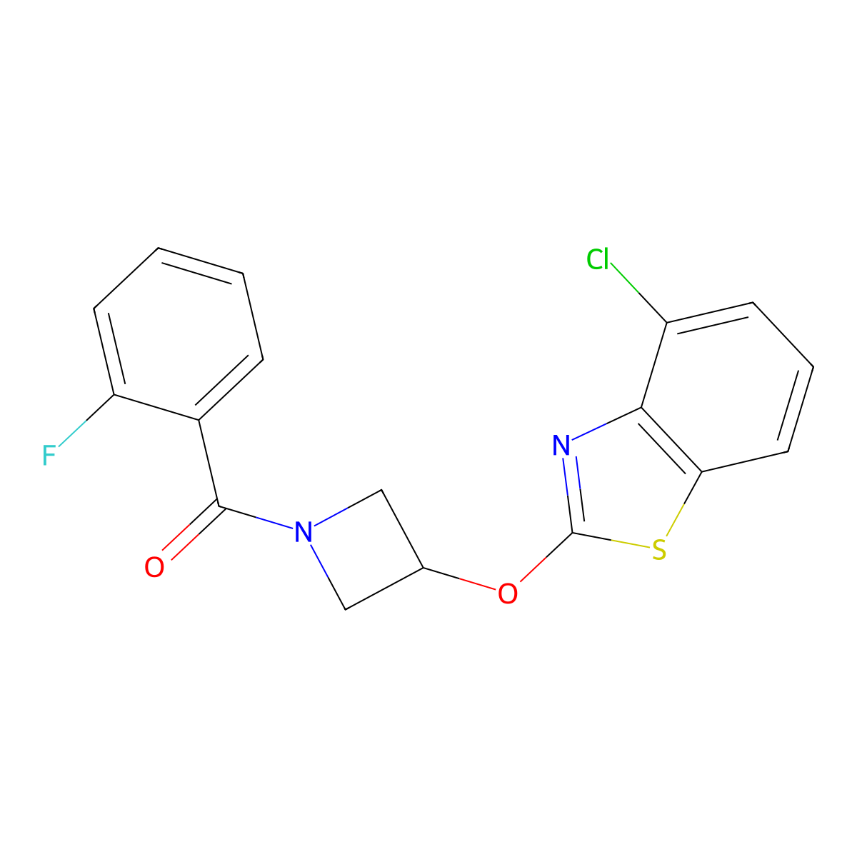 (3-((4-Chlorobenzo[d]thiazol-2-yl)oxy)azetidin-1-yl)(2-fluorophenyl)methanone molecular structure, CAS 1396760-50-1