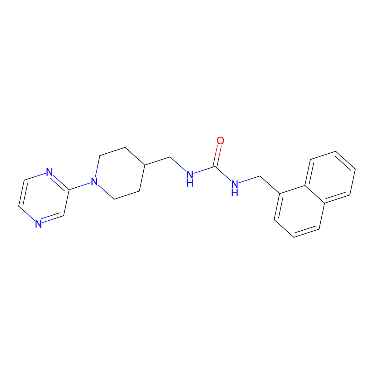 1-(Naphthalen-1-ylmethyl)-3-((1-(pyrazin-2-yl)piperidin-4-yl)methyl)urea molecular structure, CAS 1396760-68-1