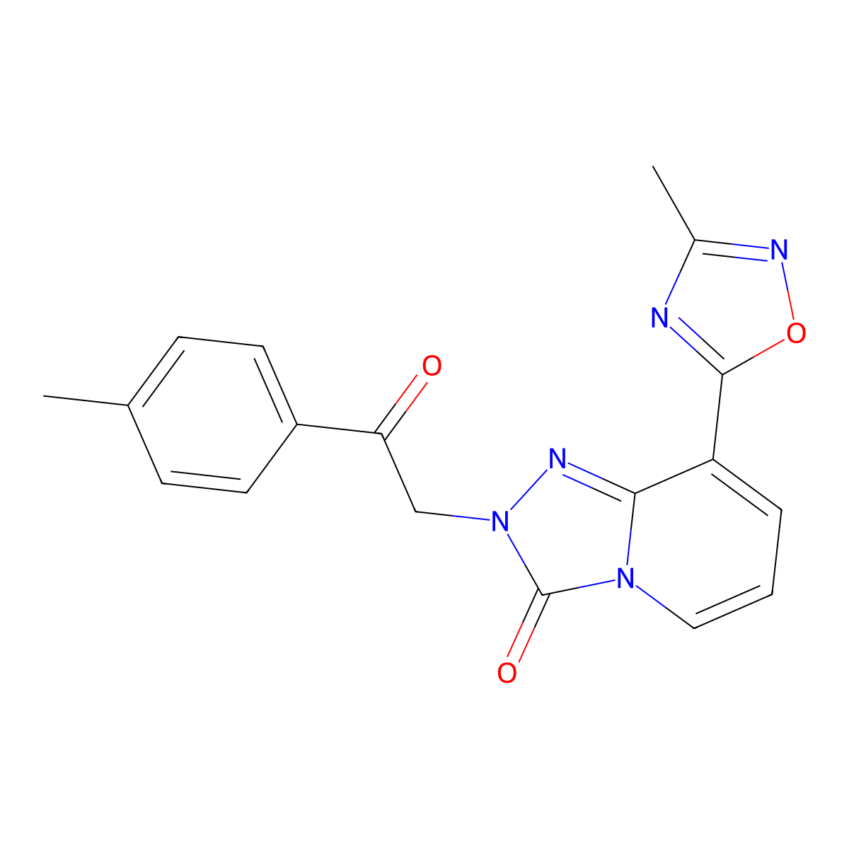 8-(3-methyl-1,2,4-oxadiazol-5-yl)-2-[2-(4-methylphenyl)-2-oxoethyl][1,2,4]triazolo[4,3-a]pyridin-3(2H)-one molecular structure, CAS 1396760-80-7
