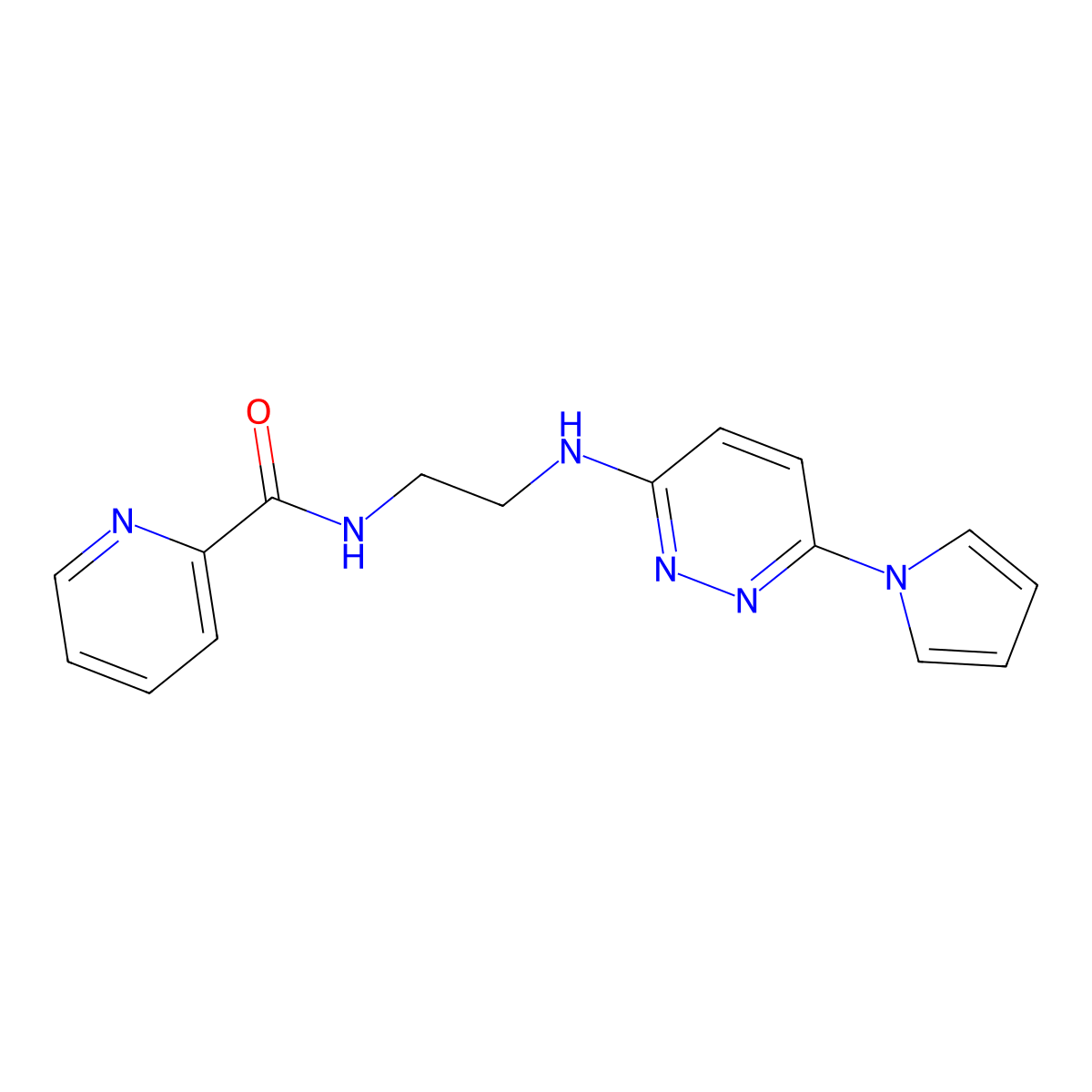 N-(2-((6-(1H-pyrrol-1-yl)pyridazin-3-yl)amino)ethyl)picolinamide molecular structure, CAS 1396760-82-9