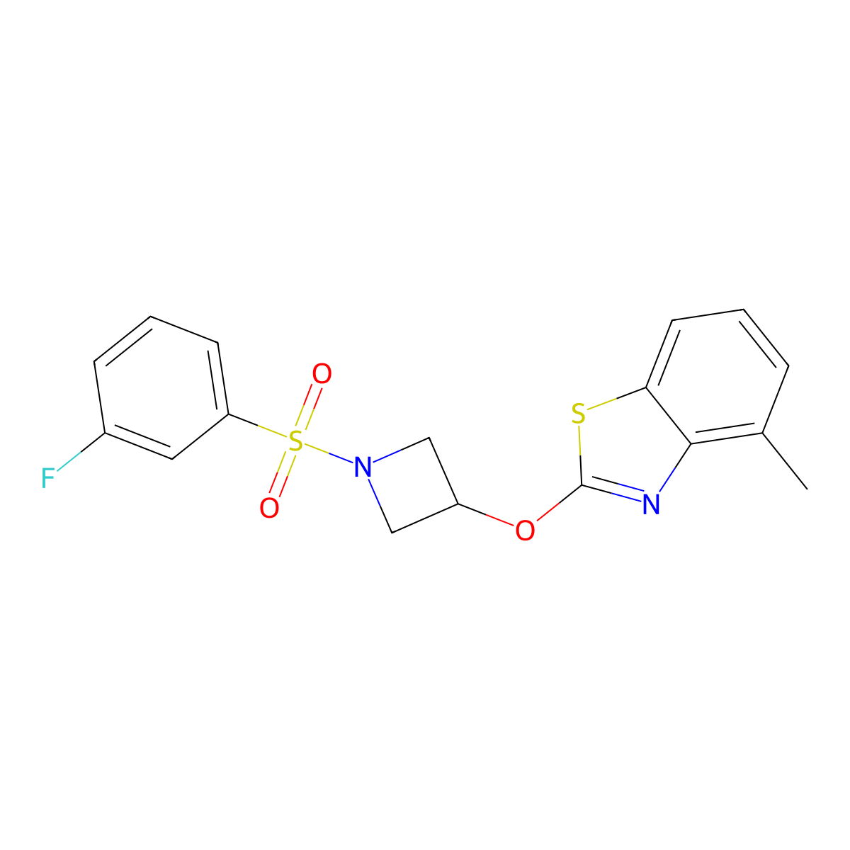 2-((1-((3-Fluorophenyl)sulfonyl)azetidin-3-yl)oxy)-4-methylbenzo[d]thiazole molecular structure, CAS 1396760-85-2