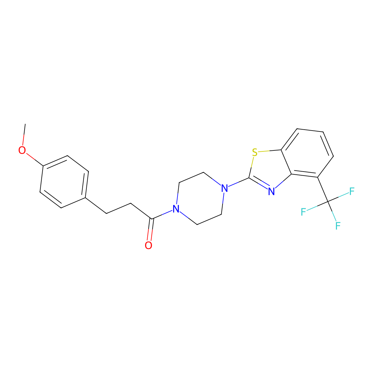 3-(4-Methoxyphenyl)-1-(4-(4-(trifluoromethyl)benzo[d]thiazol-2-yl)piperazin-1-yl)propan-1-one molecular structure, CAS 1396760-89-6
