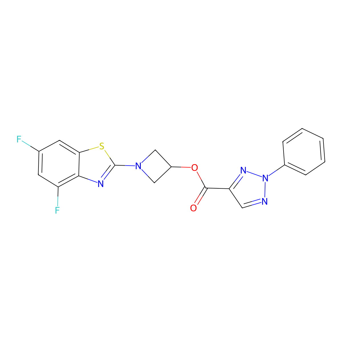 1-(4,6-difluorobenzo[d]thiazol-2-yl)azetidin-3-yl 2-phenyl-2H-1,2,3-triazole-4-carboxylate molecular structure, CAS 1396761-20-8