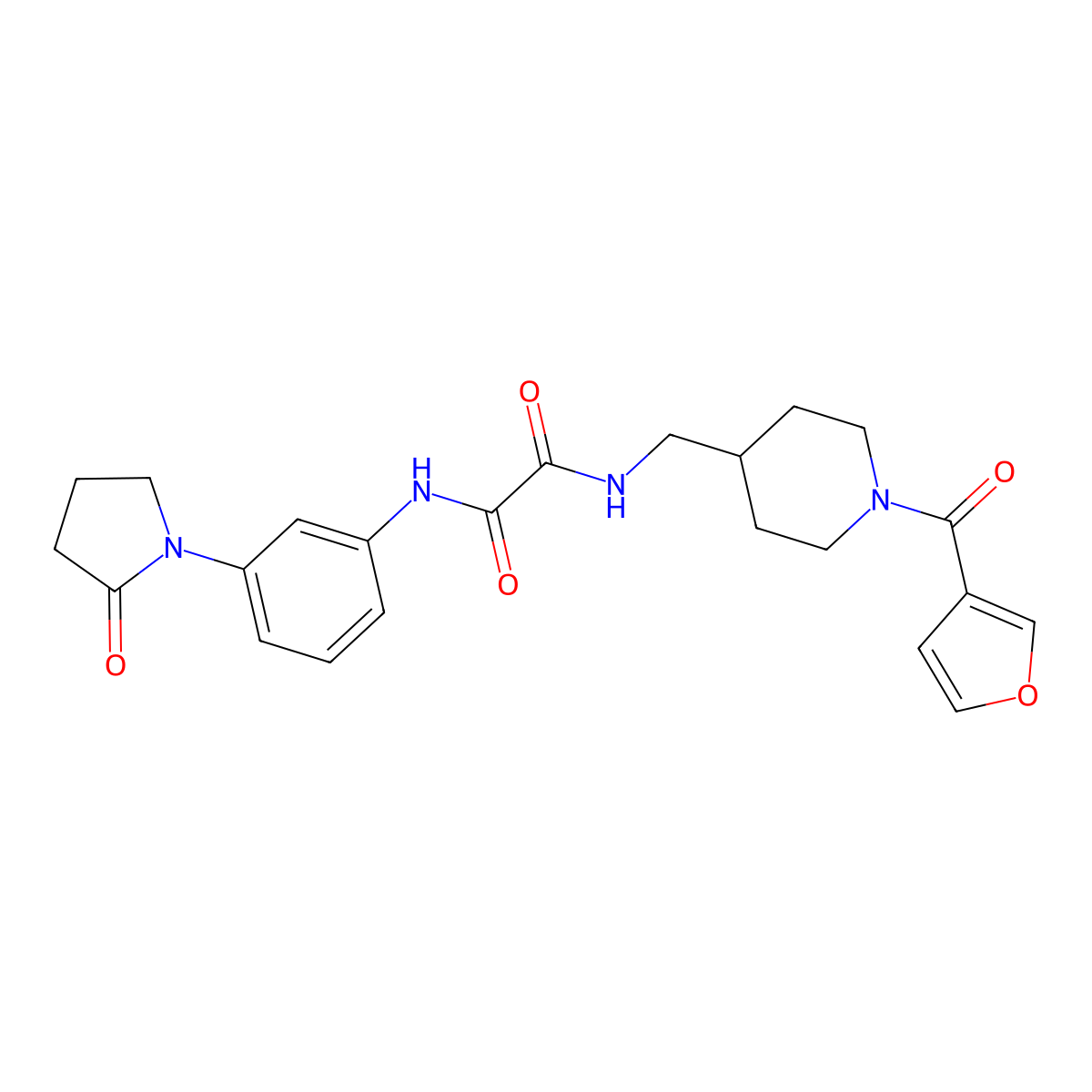 N1-((1-(furan-3-carbonyl)piperidin-4-yl)methyl)-N2-(3-(2-oxopyrrolidin-1-yl)phenyl)oxalamide molecular structure, CAS 1396761-22-0