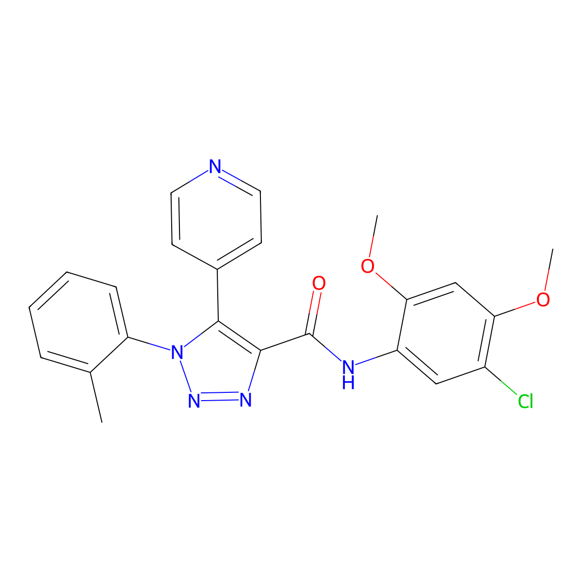 N-(5-chloro-2,4-dimethoxyphenyl)-1-(2-methylphenyl)-5-pyridin-4-yl-1H-1,2,3-triazole-4-carboxamide molecular structure, CAS 1396761-26-4