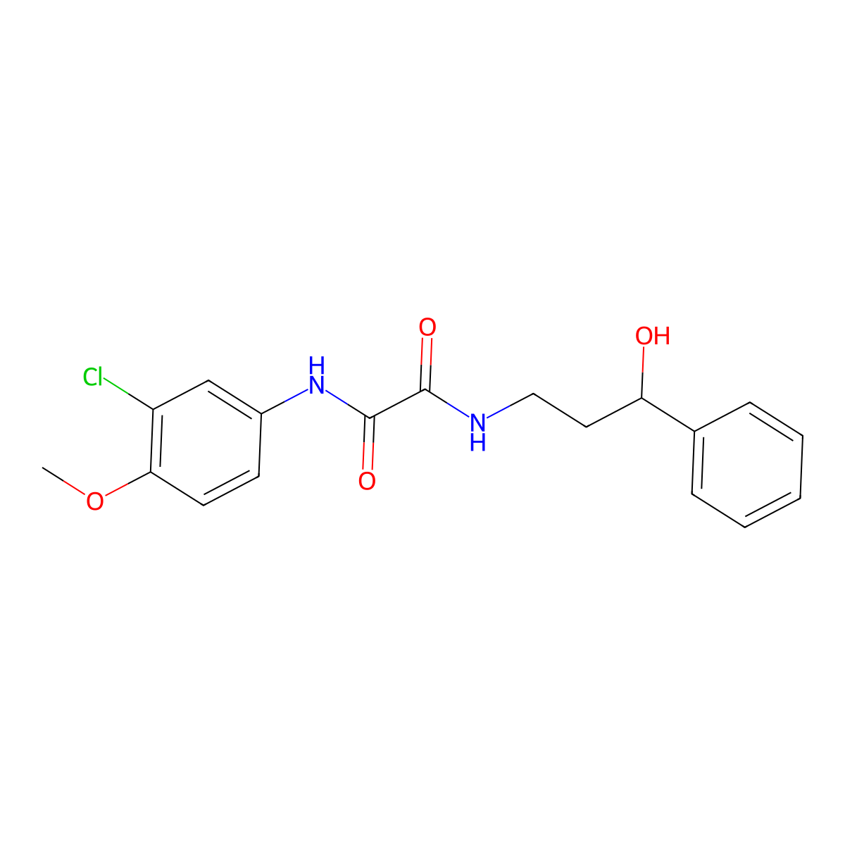 N1-(3-chloro-4-methoxyphenyl)-N2-(3-hydroxy-3-phenylpropyl)oxalamide molecular structure, CAS 1396761-64-0