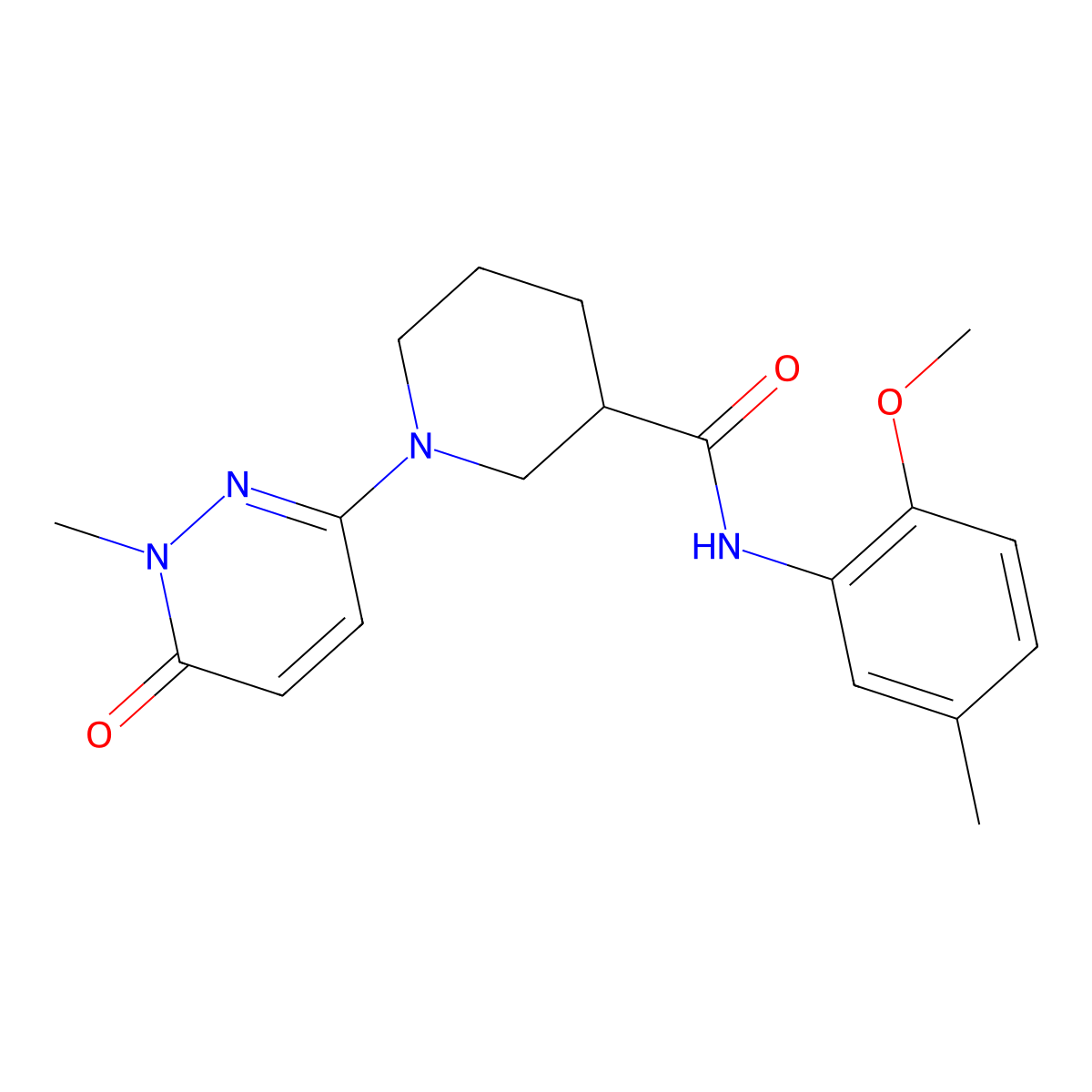 N-(2-methoxy-5-methylphenyl)-1-(1-methyl-6-oxo-1,6-dihydropyridazin-3-yl)piperidine-3-carboxamide molecular structure, CAS 1396761-65-1
