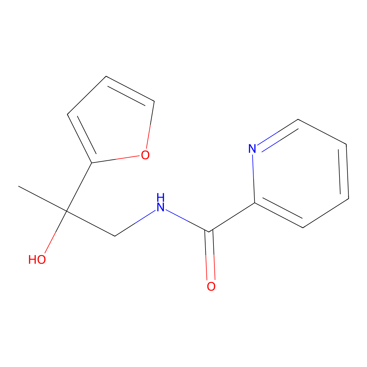 N-(2-(furan-2-yl)-2-hydroxypropyl)picolinamide molecular structure, CAS 1396761-80-0