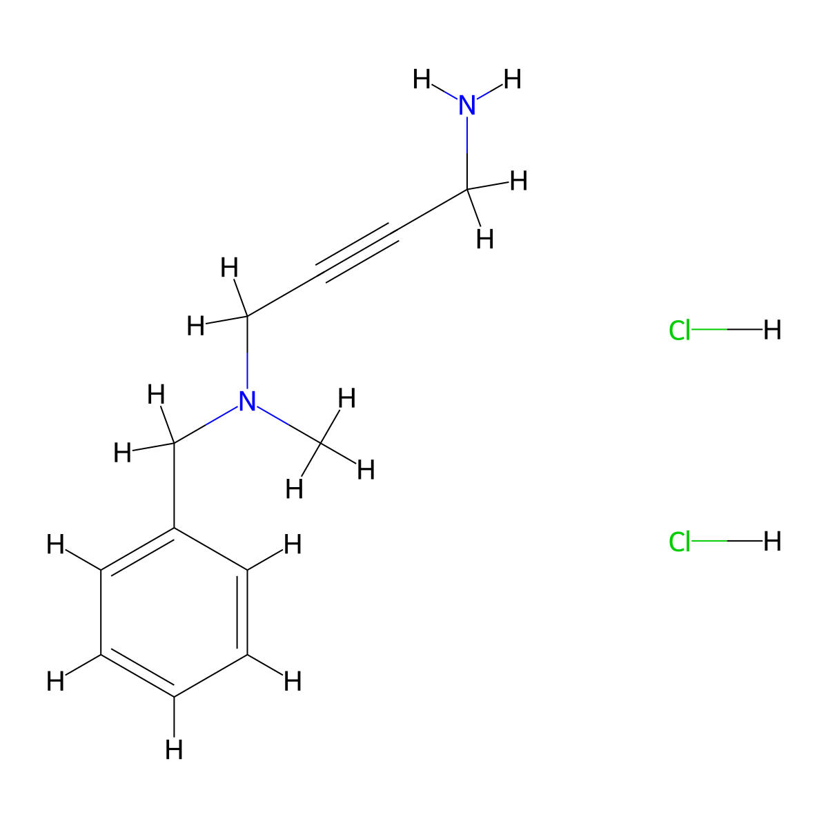 N1-benzyl-N1-methylbut-2-yne-1,4-diamine dihydrochloride molecular structure, CAS 1396761-90-2