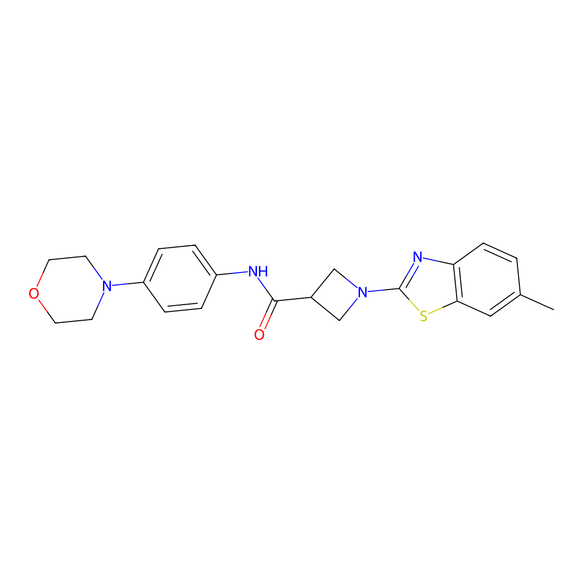1-(6-methylbenzo[d]thiazol-2-yl)-N-(4-morpholinophenyl)azetidine-3-carboxamide molecular structure, CAS 1396762-01-8