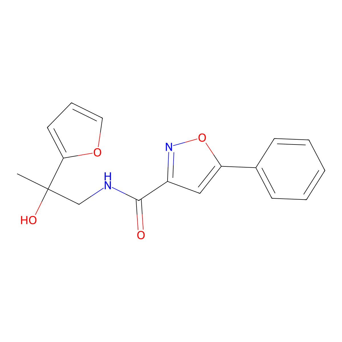 N-(2-(furan-2-yl)-2-hydroxypropyl)-5-phenylisoxazole-3-carboxamide molecular structure, CAS 1396762-05-2