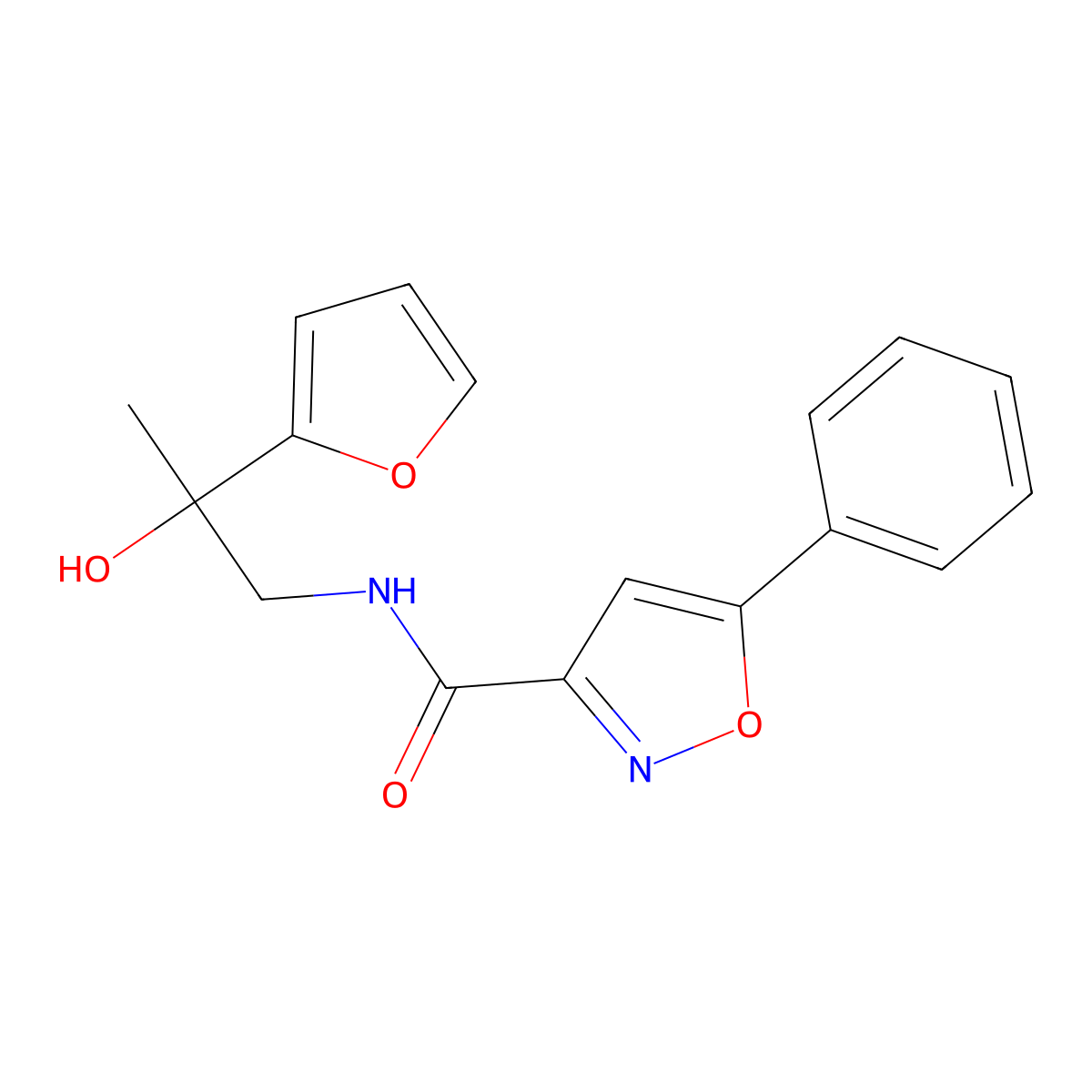 N-(2-(furan-2-yl)-2-hydroxypropyl)-5-phenylisoxazole-3-carboxamide molecular structure, CAS 1396762-05-2