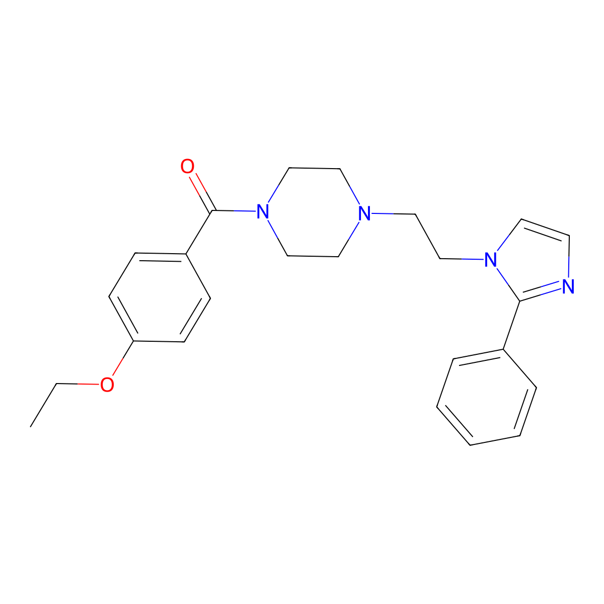 (4-ethoxyphenyl)(4-(2-(2-phenyl-1H-imidazol-1-yl)ethyl)piperazin-1-yl)methanone molecular structure, CAS 1396762-07-4
