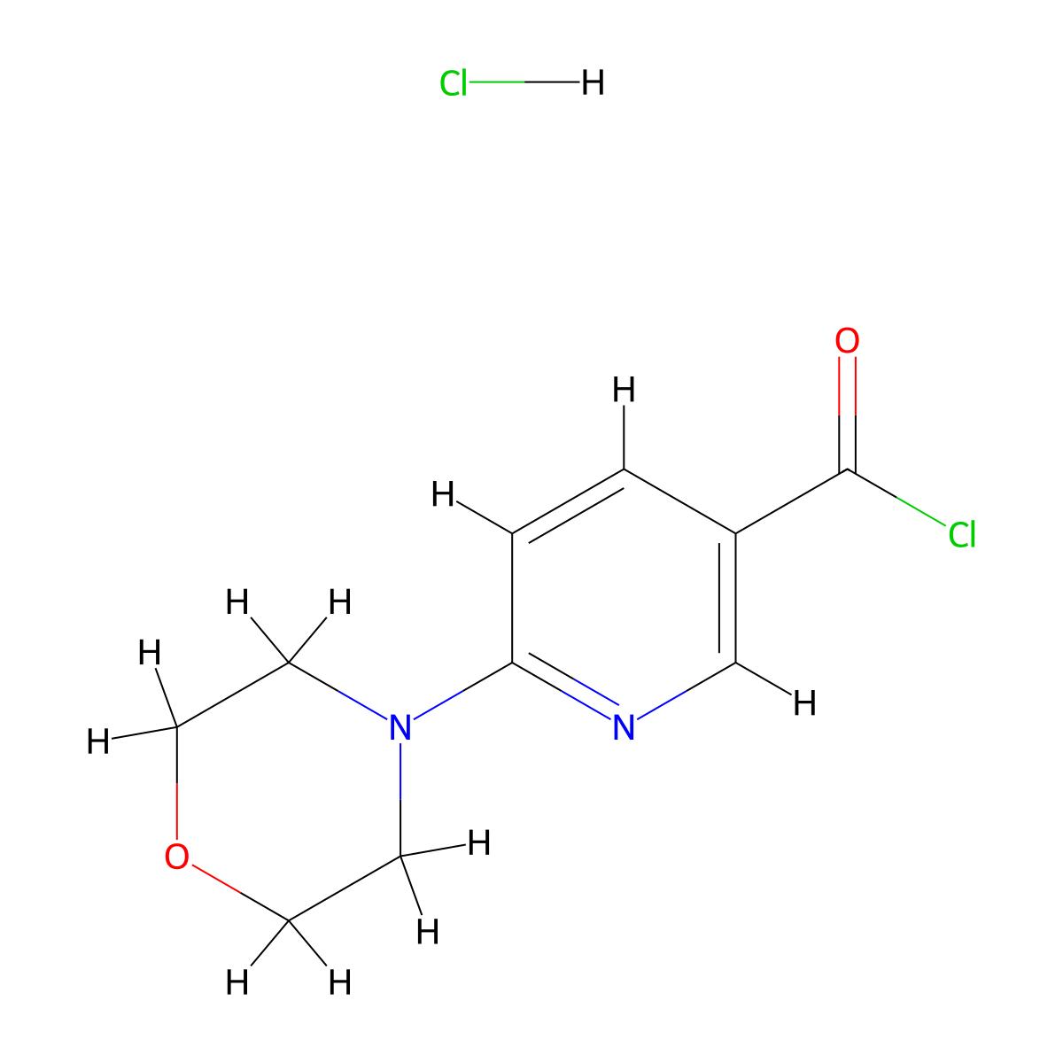 6-Morpholinonicotinoyl chloride hydrochloride molecular structure, CAS 1396762-09-6