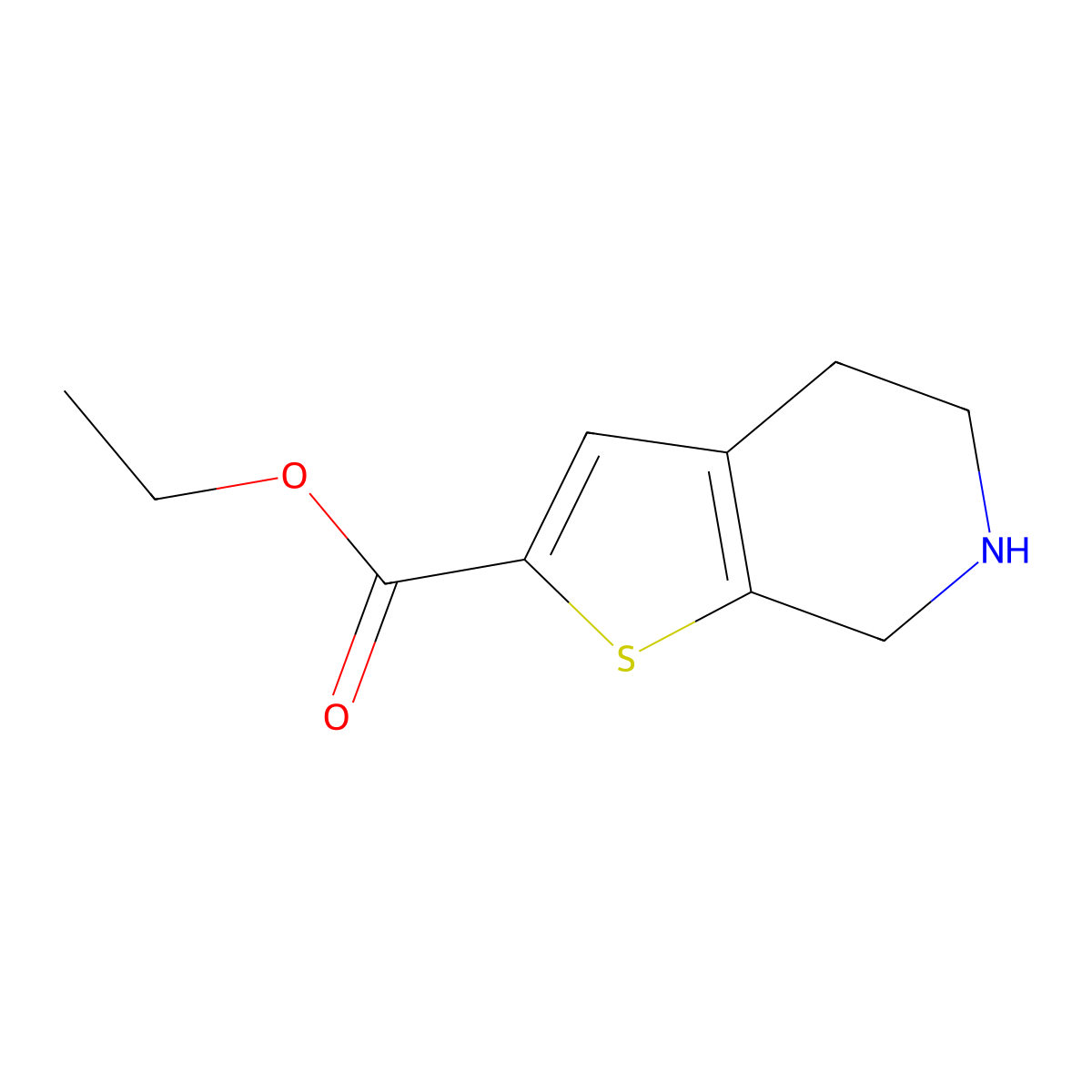 ethyl 4H,5H,6H,7H-thieno(2,3-c)pyridine-2-carboxylate molecular structure, CAS 1396762-11-0