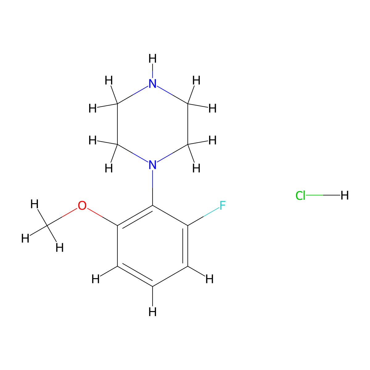1-(2-Fluoro-6-methoxyphenyl)piperazine hydrochloride molecular structure, CAS 1396762-14-3